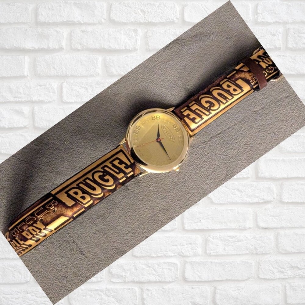 Brand New - Men Bugle Boy Watch w/Gold Face & Branded Strap